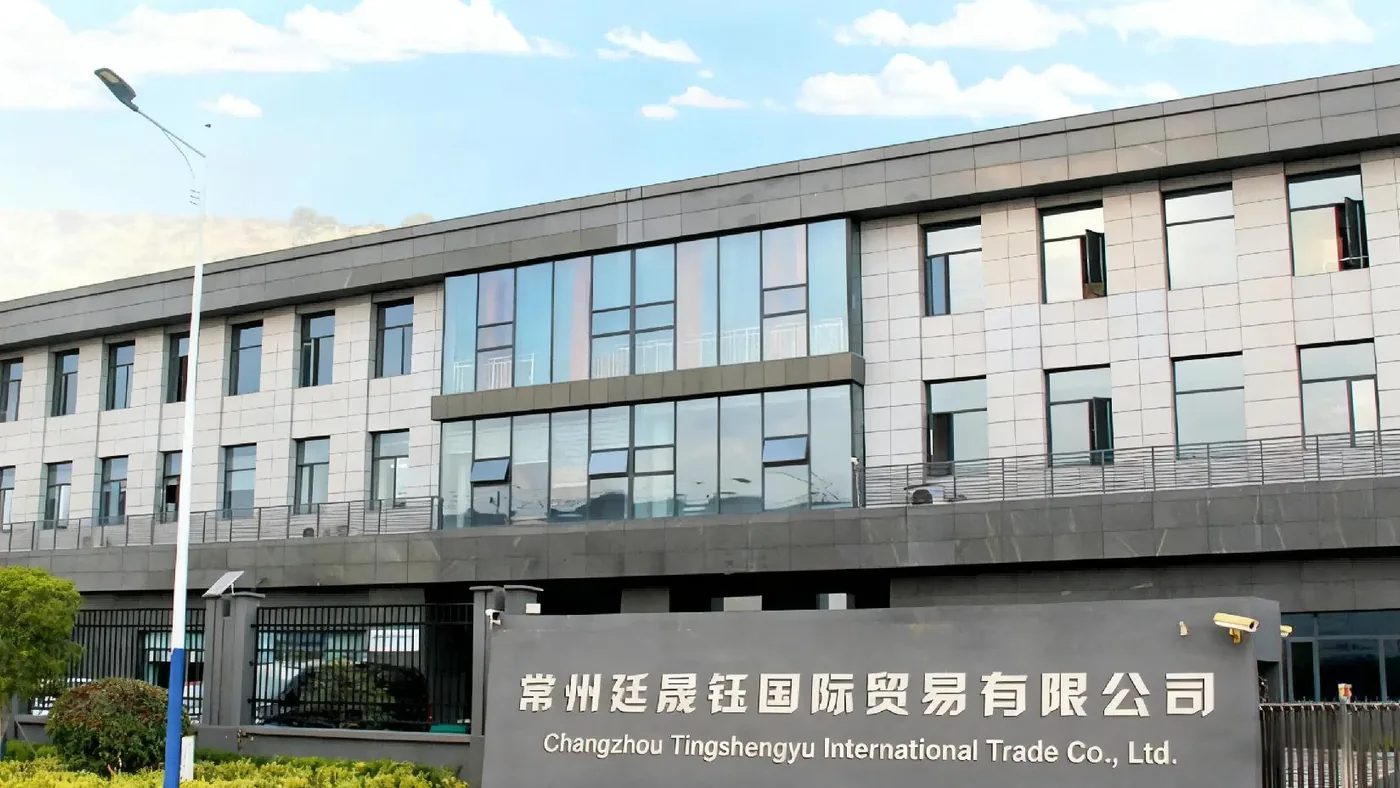 Exterior view showing the Changzhou Tingshengyu International Trade Co., Ltd. company sign